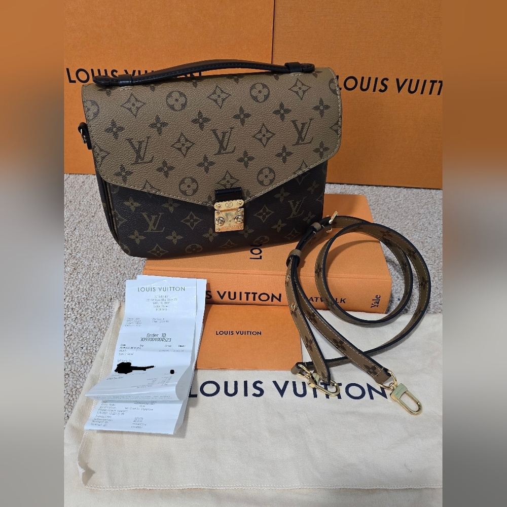 Authentic Louis Vuitton Pouchette Metis Reverse Monogram